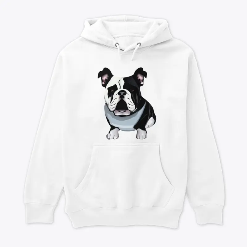 Dog bulldog sitting illustration