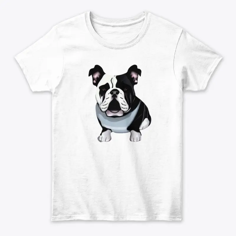 Dog bulldog sitting illustration