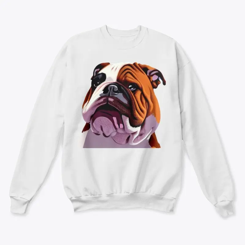 Dog bulldog sitting illustration