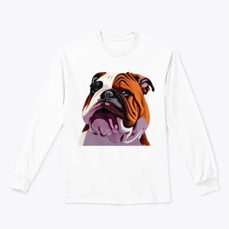 Dog bulldog sitting illustration