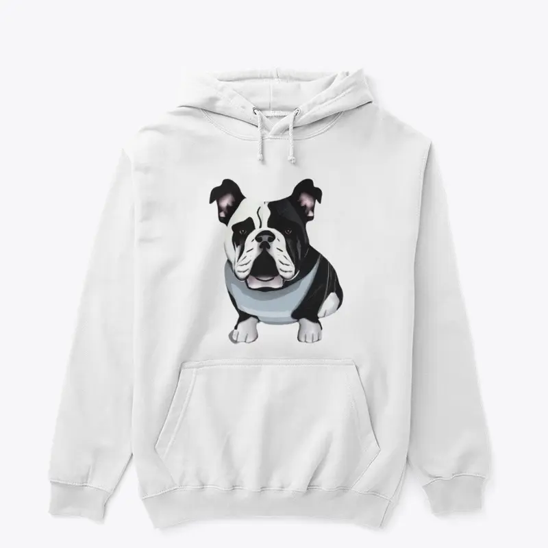 Dog bulldog sitting illustration