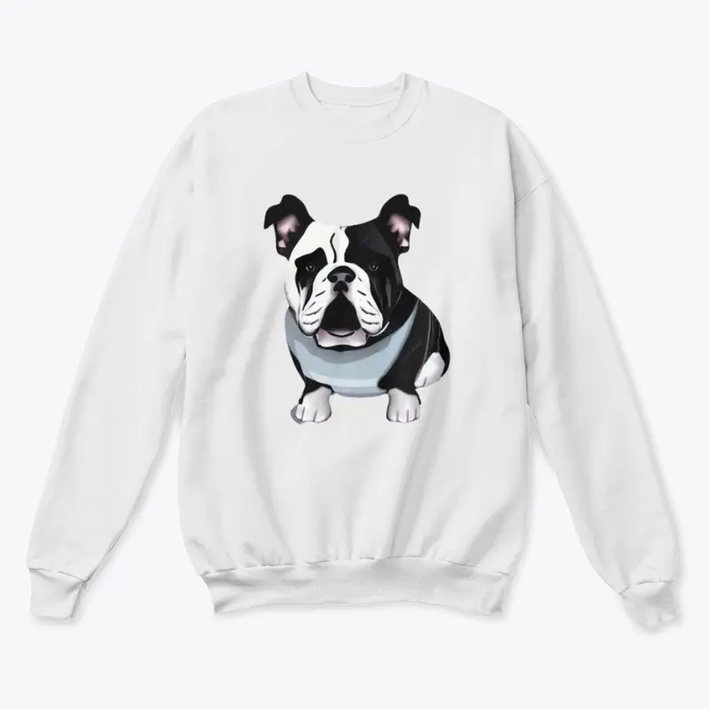 Dog bulldog sitting illustration