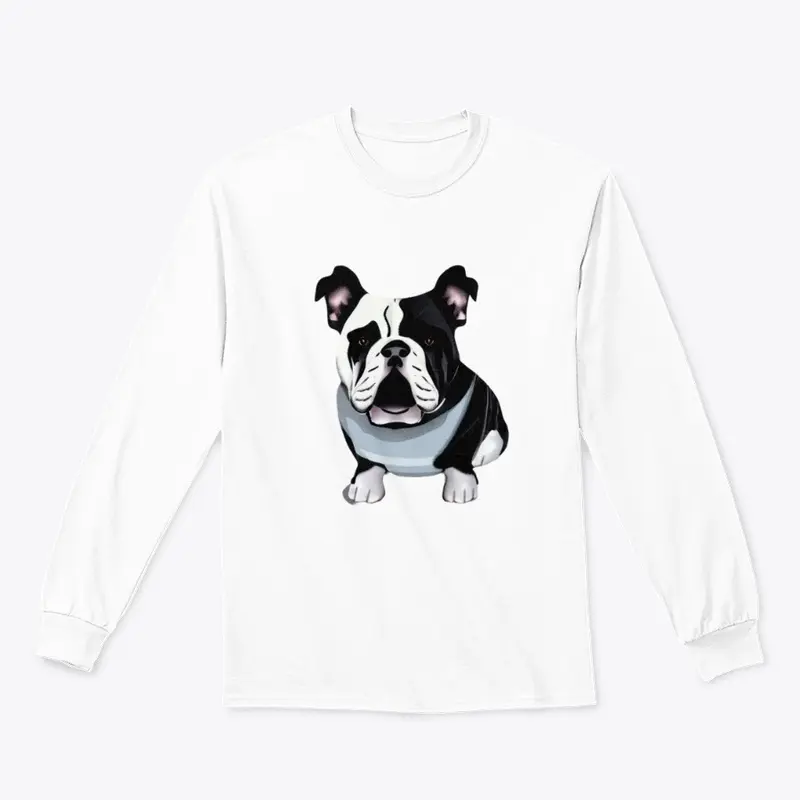 Dog bulldog sitting illustration